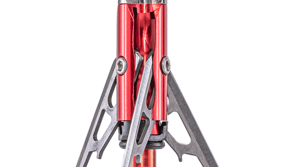 A three-blade broadhead with chisel tip, available at Archery Country's pro shop