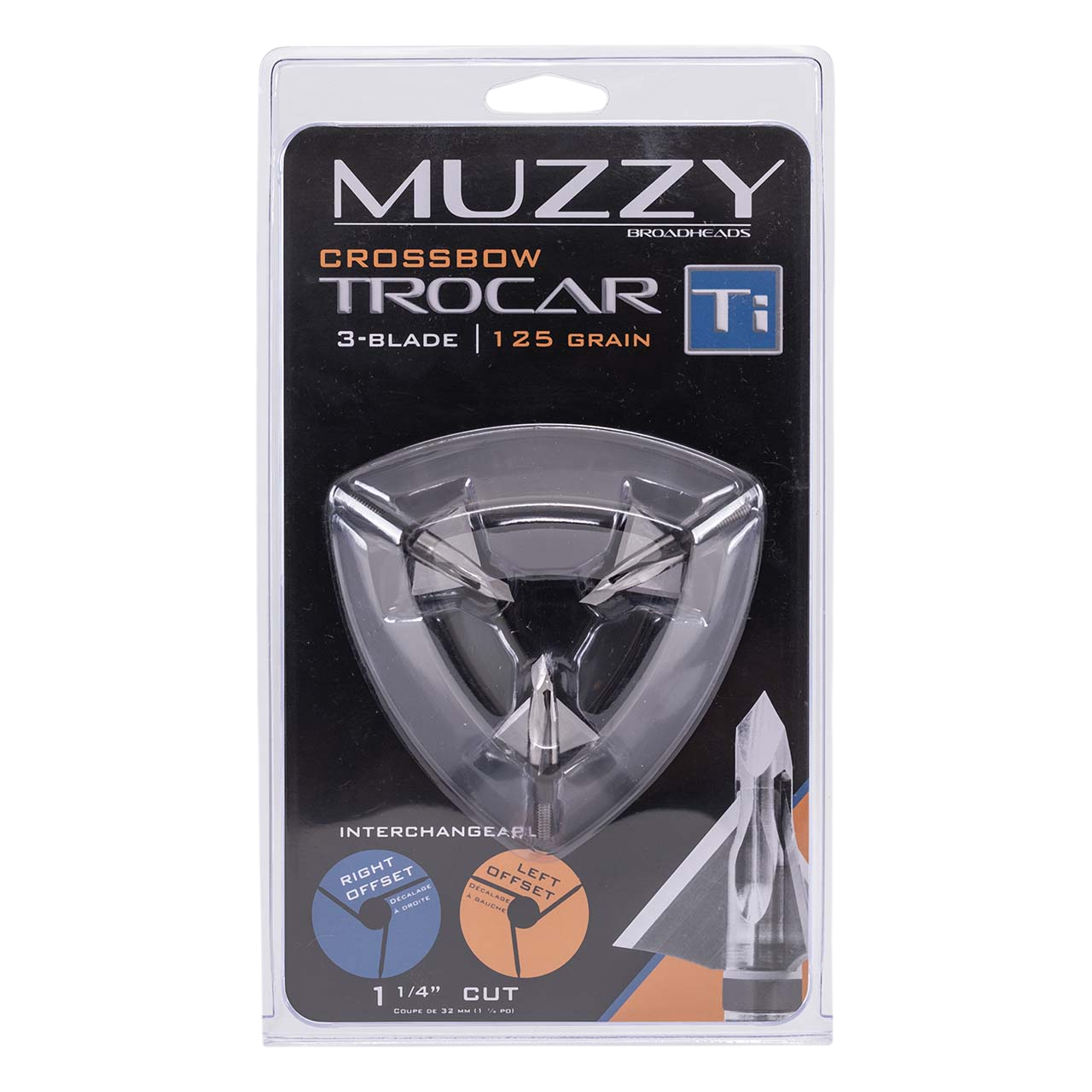 Muzzy Trocar TI Crossbow Titanium Ferrule Broadheads 125-Grain — Archery Country