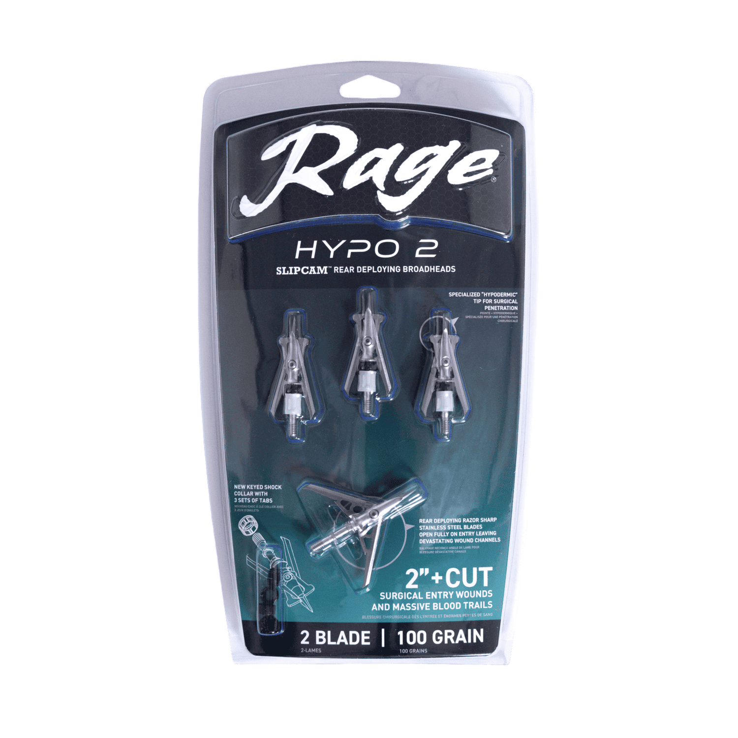 Rage Hypo 2 Mechanical Broadheads (4-Pack) β Archery Country