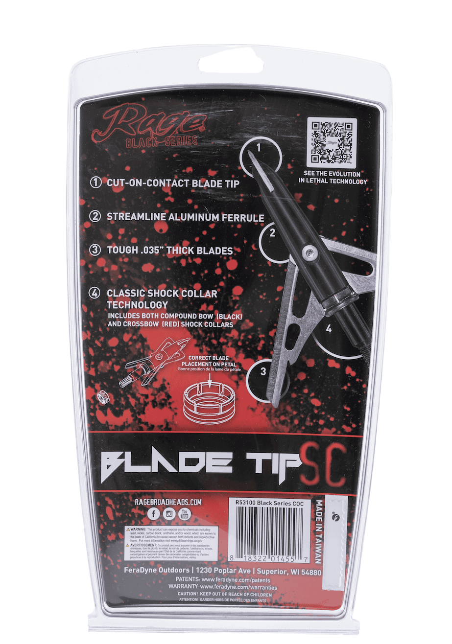 Rage Black Series COC 2-Blade Broadheads β Archery Country