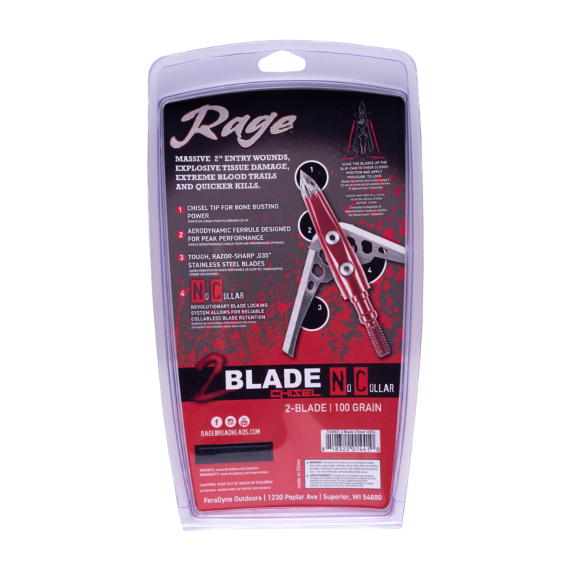 Rage 2-Blade NC Chisel Tip Broadheads — Archery Country