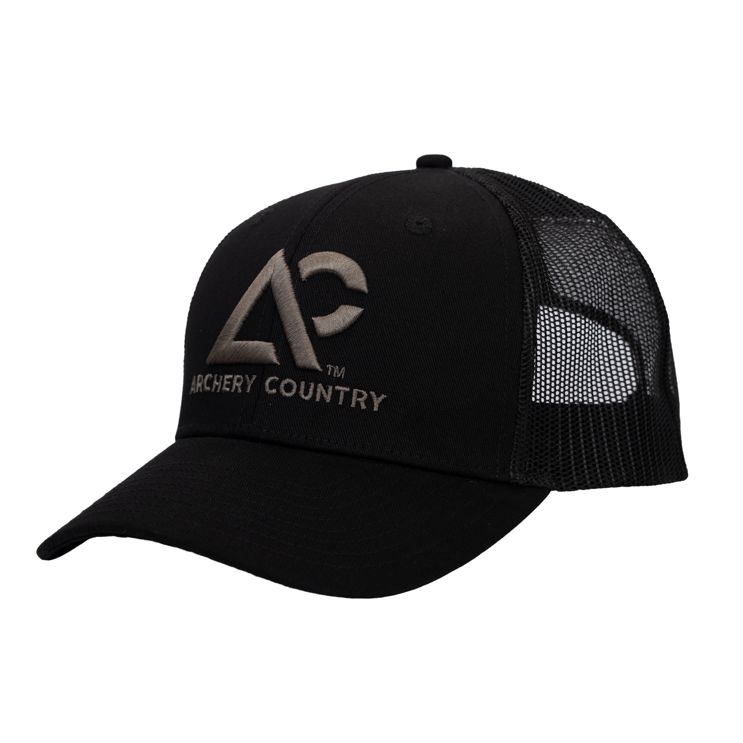 Black meshback cap with "ARCHERY COUNTRY" logo on front