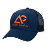 Navy meshback cap with "ARCHERY COUNTRY" logo on front in orange