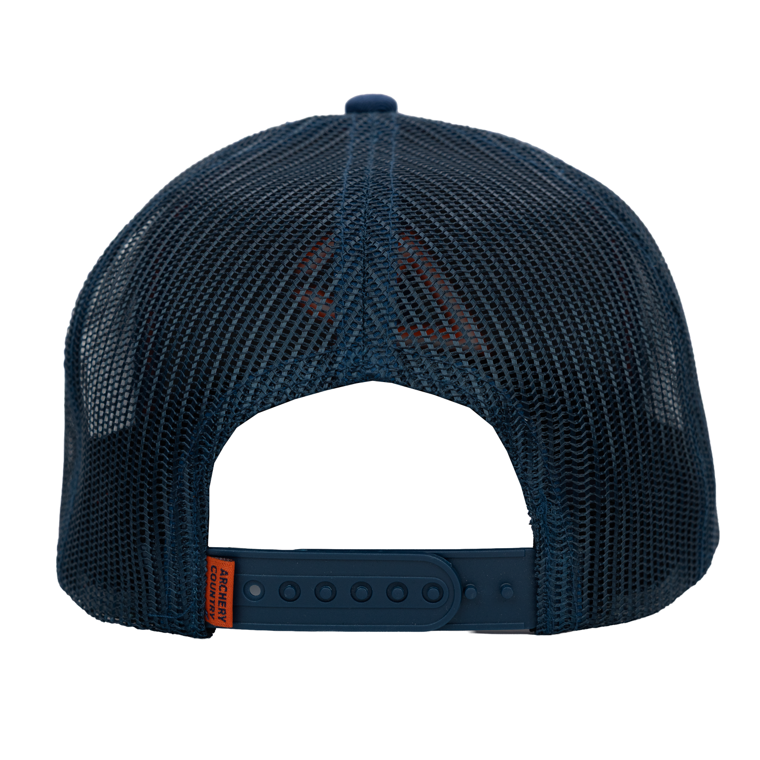 rear view of navy meshback cap